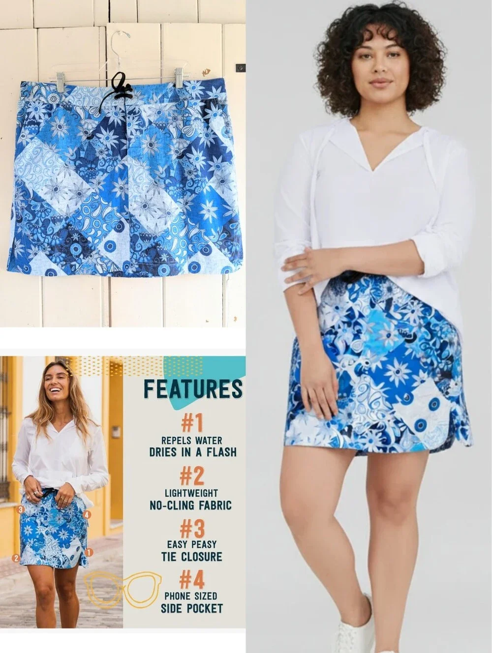 Rip Skirt Blue Patch Skirt sz XXL